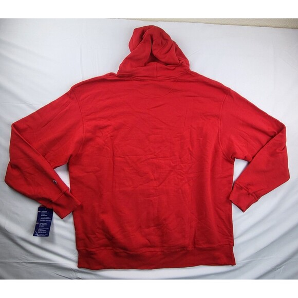 Champion PowerBlend Fleece Pullover Hoodie Red Mens XXL NWT Embroidered Logo - Picture 5 of 8
